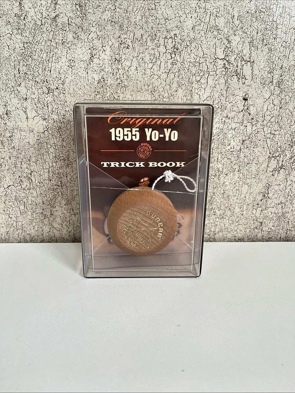 ORIGINAL 1955 YO-YO Replica Wood Grain & Trick Book DUNCAN Vintage Toy in Case